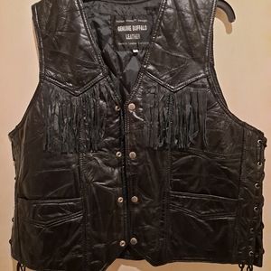 Buffalo Leather vest with fringes Size XXXL